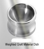 Weighted graft material dish