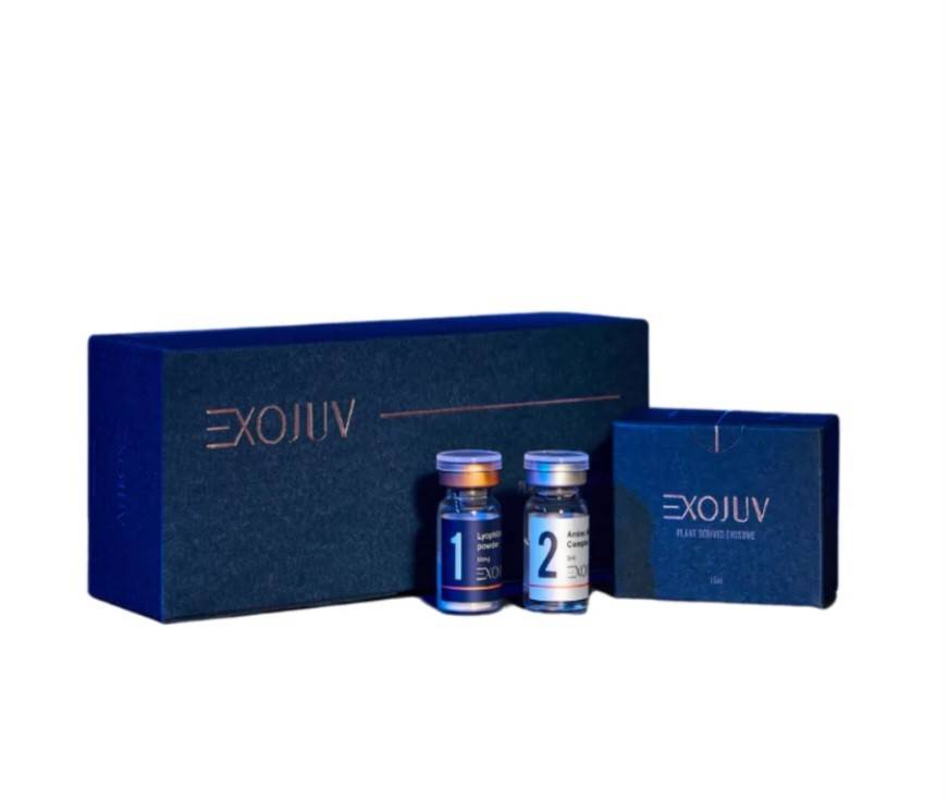 Exozomi - ExoJuv - Set 2 fiole - 1 fiola 50 mg - 5 miliarde exozomi si 1 fiola diluant 5ml - acid hialuronic , amino acizi ...