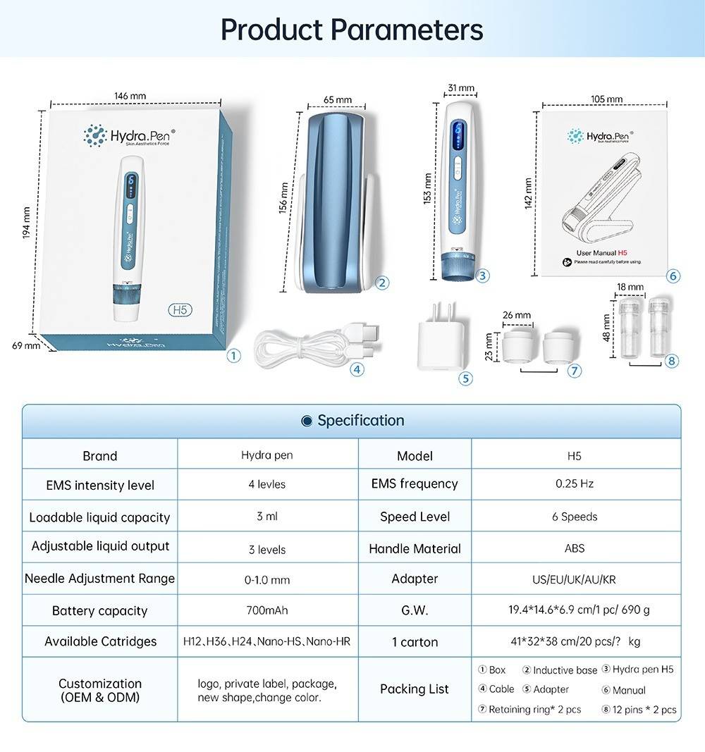 Hydra Pen H5 - fara fir - Electroporare - cu rezervor substanta