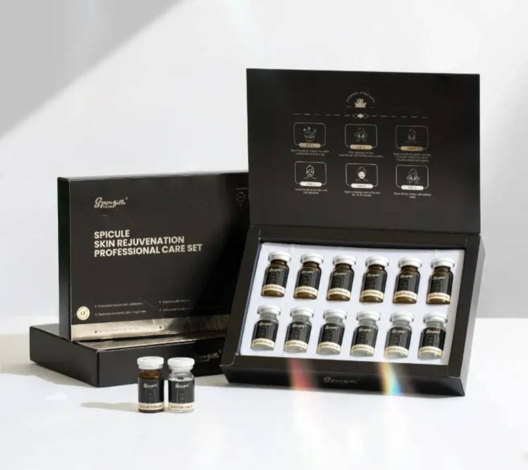 Spicule - Bio Microneedling - Spongilla - Skin Rejuvenation - Profesional - Set - Pudra - 0.5 g si Lichid cocktail ) - 5 ml - Cutie 6 seturi
