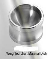 Weighted graft material dish
